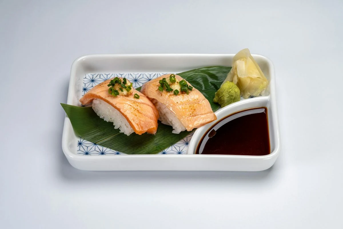 2pcs Aburi Salmon* from RAKKAN Ramen