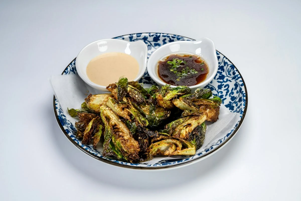 Hot Brussels Sprouts Salad from RAKKAN Ramen