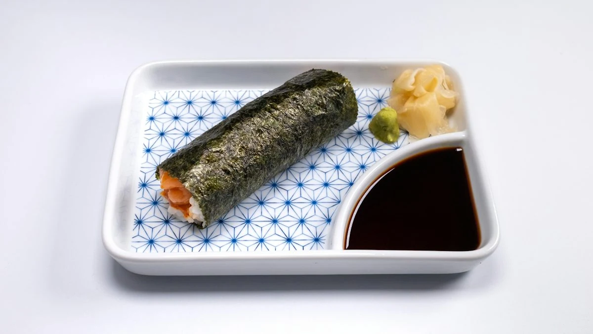 Spicy Salmon Hand Roll from RAKKAN Ramen
